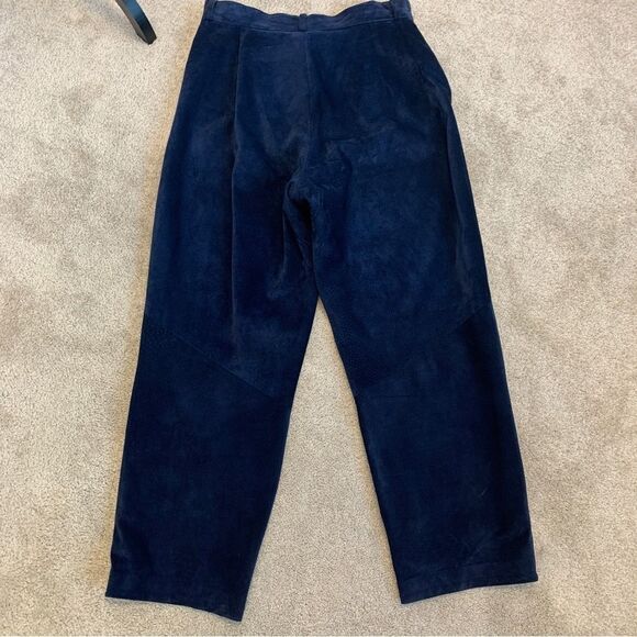 𝅺DANIER Leather vintage dark blue suede studded pants Sz 14 - Picture 2 of 9
